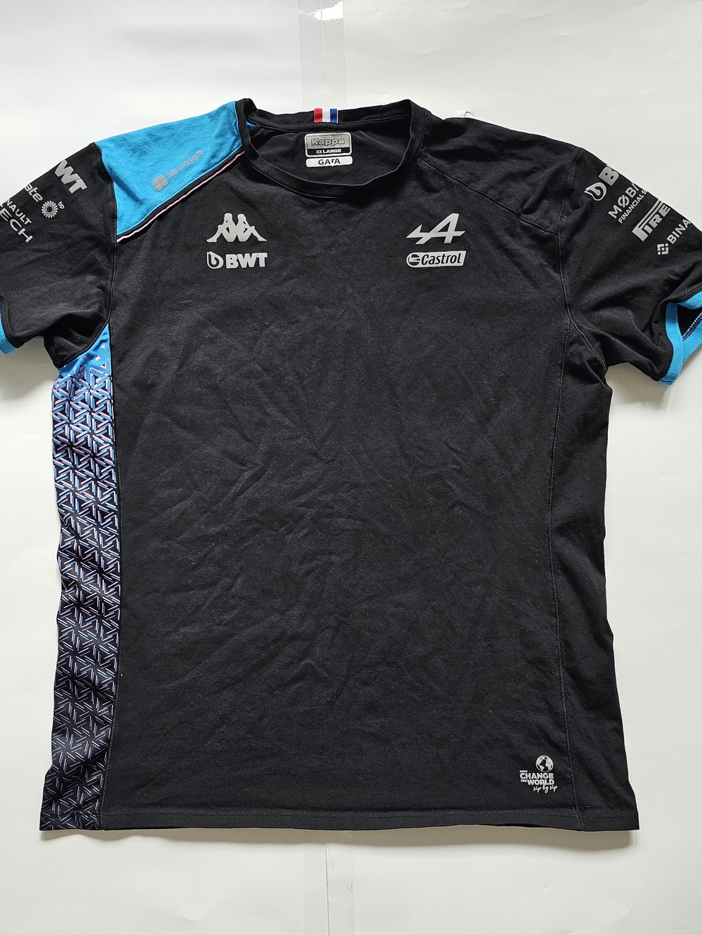 Kappa Black Short Sleeve Team Tee with Blue Accents